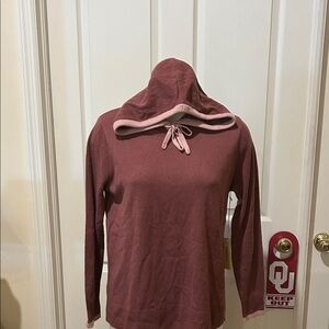 Summersalt Dusty Rose Hooded Pullover Sweater wool/cashmere blend. Size Small